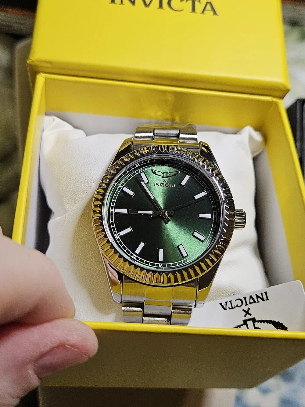 Invicta Specialty Stainless Steel Quartz Watch – Green Dial 40mm